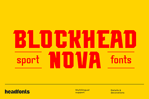 Blockhead Nova Sports Font