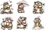 Whimsical Summer Capybara Clipart, an Illustration by Designking (Thumbnail 3 of 5)