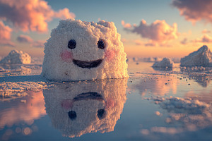 Smiling Salt Sculpture at Sunset, a Nature Photo by Ales Munt