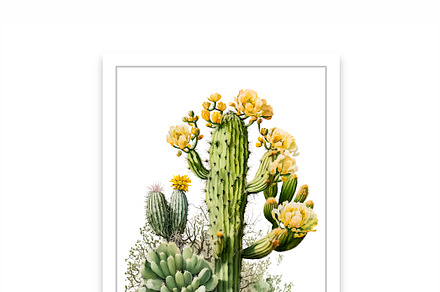 Vintage Digital Cactus Art SVG