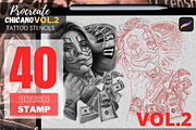 Procreate Chicano Tattoo stencil, a Brushes & More by Tattoo Worker Studio (Thumbnail 1 of 7)
