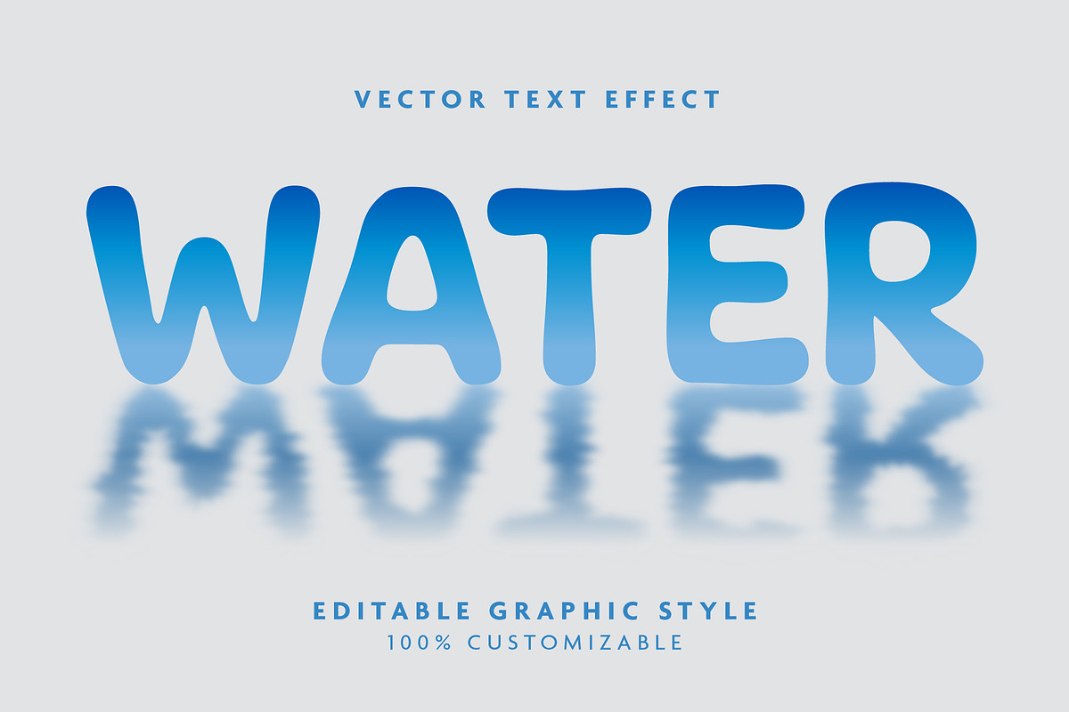 Blue Water Reflection Text Effect