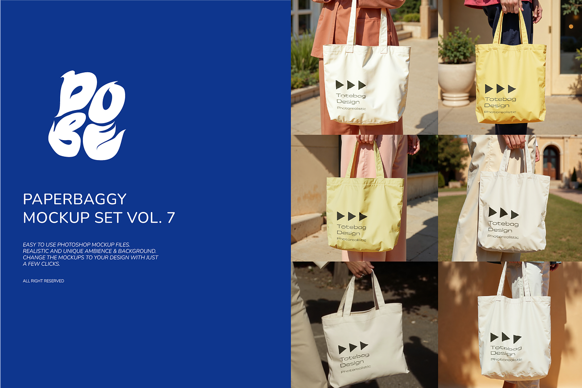 Paperbaggy Mockup Set - Vol 7, a Merchandise Mockup by DOBE Studio (Photo 1 of 4)