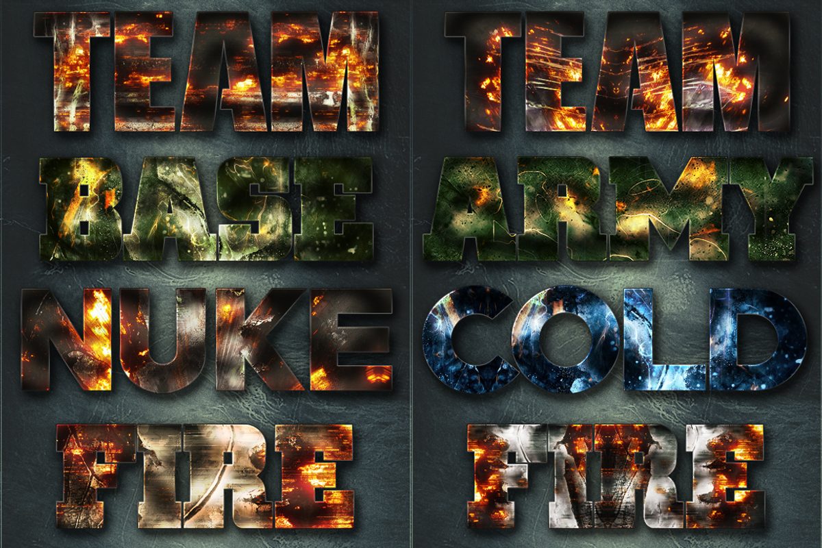 32 Extreme War Layer Styles Bundle 2, a Layer Style Add-On by DesignFathoms (Photo 2 of 2)