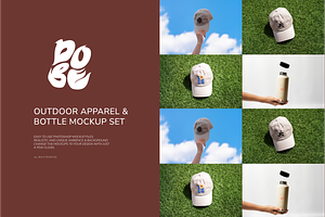 Outdoor Apparel & Bottle Mockup Set, a Merchandise Mockup by DOBE Studio