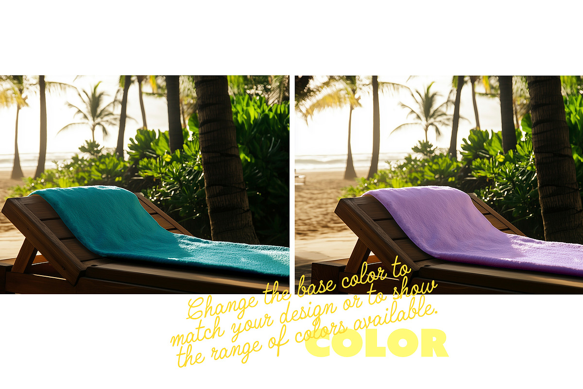 Towel On Wooden Lounger Mockup Beach, a Product Mockup by McLittle Stock (Photo 2 of 4)