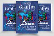 Graffiti Style Music Night Flyer, a Flyer Template by Psd Templates (Thumbnail 1 of 2)
