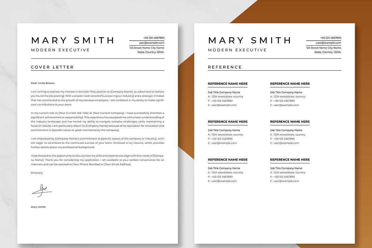 Modern Executive Resume Template, a Resume Template by ResumeInventor (Photo 4 of 9)