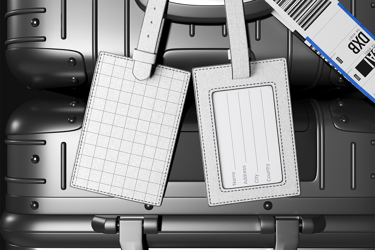 Travel Luggage Tag Mockup, an Advertising Mockup by Nathatype (Photo 9 of 9)