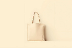 Realistic canvas tote bag mockup lay, a Photo by LOGOCREATIVE