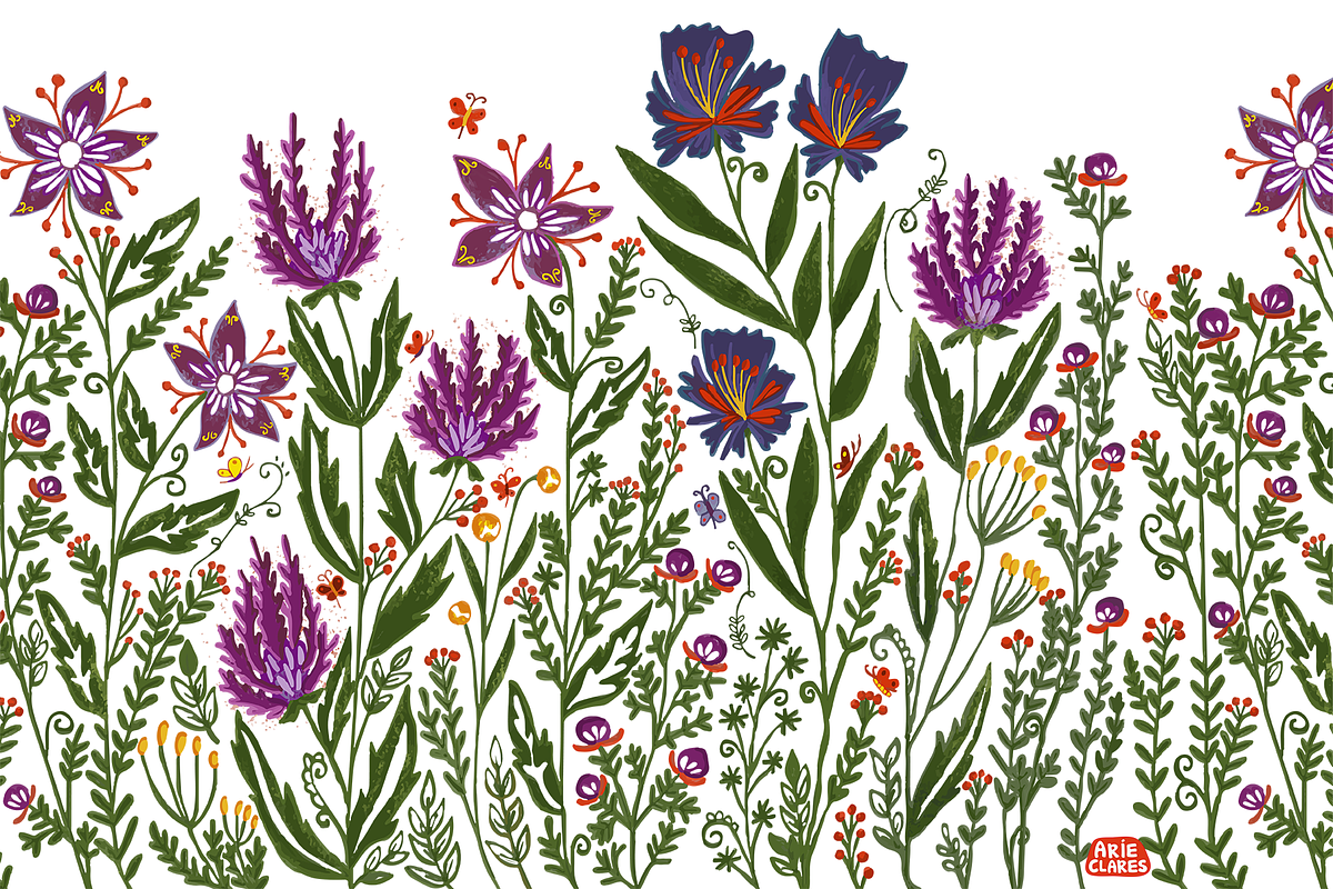 Winter Garden Folk Art, a Pattern Graphic by Arie Clares (Photo 8 of 13)