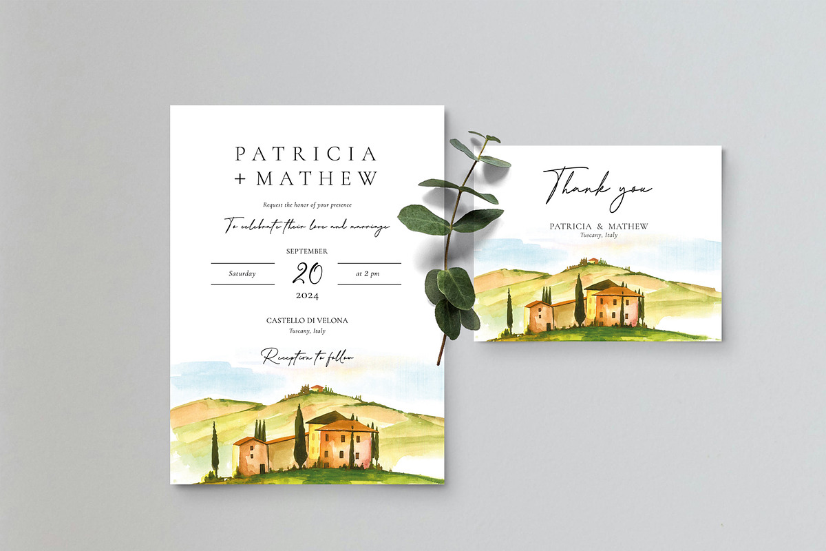 Tuscany Wedding Invite Set, an Invitation Template by Artberriez (Photo 2 of 4)