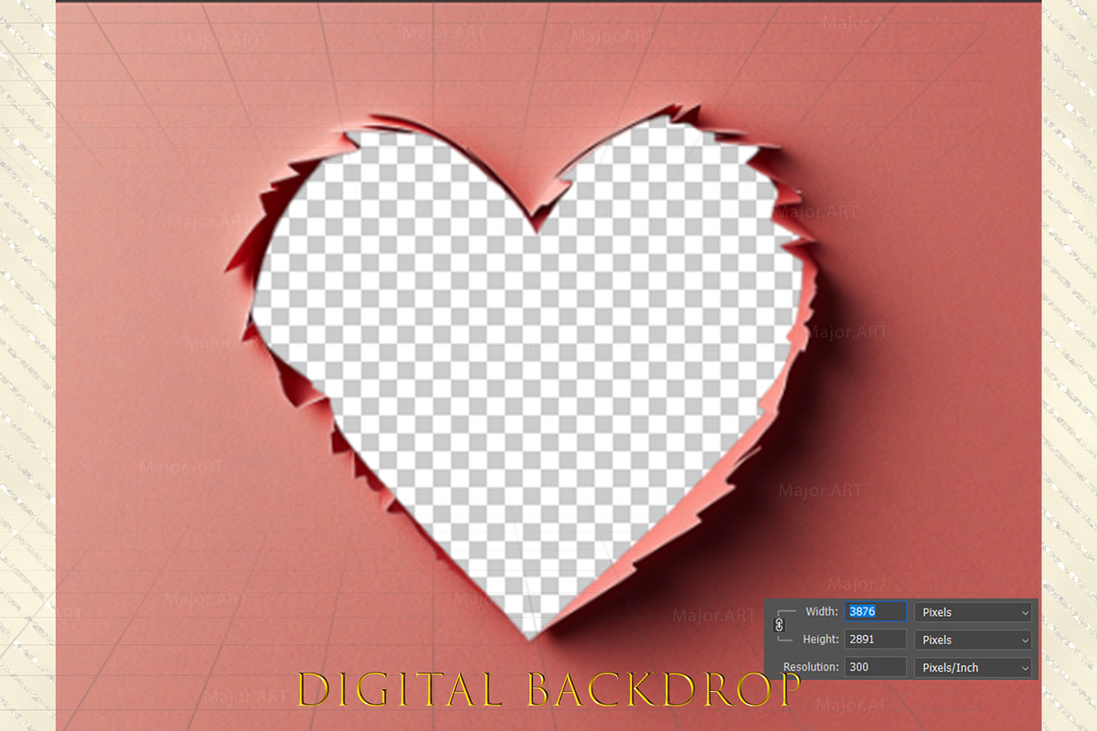 Ripped Paper Heart overlay, a Background Graphic by MajorArtTm (Photo 4 of 6)
