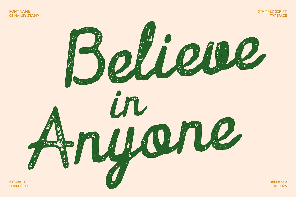 CS Hailey Stamp, a Script Font by Craft Supply Co. (Photo 2 of 8)