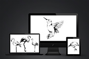 Birds set vector. Silhouette images, an Animal Illustration by AnastasiyaOleynik (Thumbnail 5 of 8)