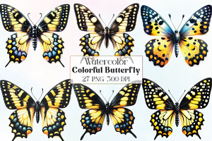 Colorful Butterfly Clipart, a Work Illustration by CraftArtStudio