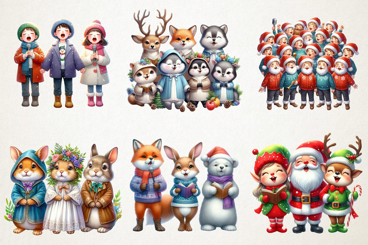 Joyful Carol Singers Christmas Png, an Illustration by RobertsArt (Photo 4 of 4)