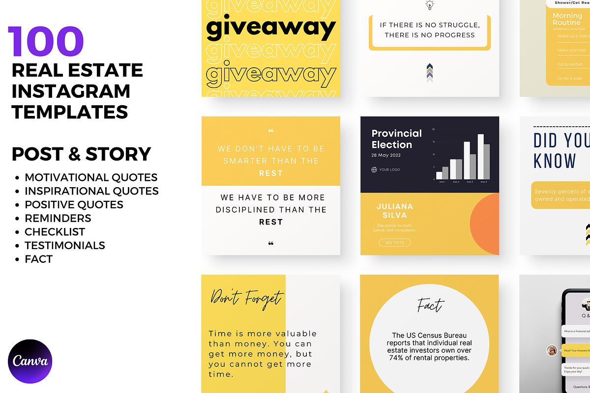 100 Branding Instagram Template, a Social Media Template by Kay Designs (Photo 2 of 9)