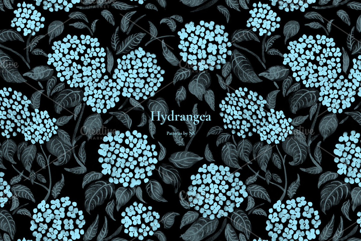 Hydrangea Pattern Collection, a Pattern Graphic by Note And Silence (Photo 5 of 7)