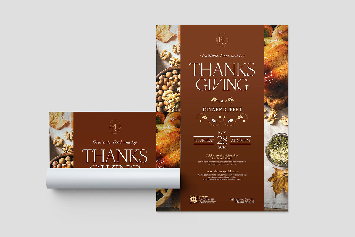 Thanksgiving Dinner Flyer Template, a Flyer Template by BrandPacks (Photo 3 of 5)