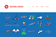 18 Super Bowl Sunday Icons, a Sport Illustration by Hello Mister Frank (Thumbnail 3 of 4)