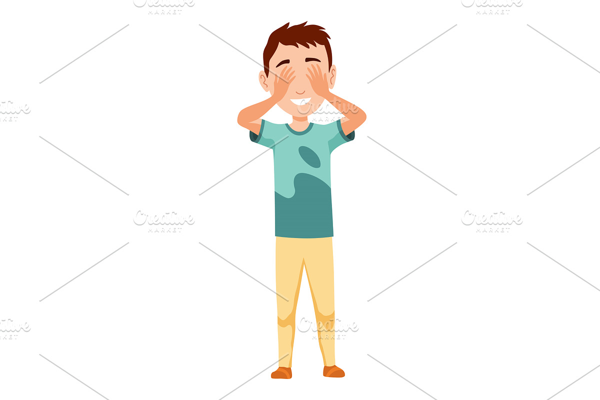 Kid playing hide and seek. Playing, an Illustration by the8monkey