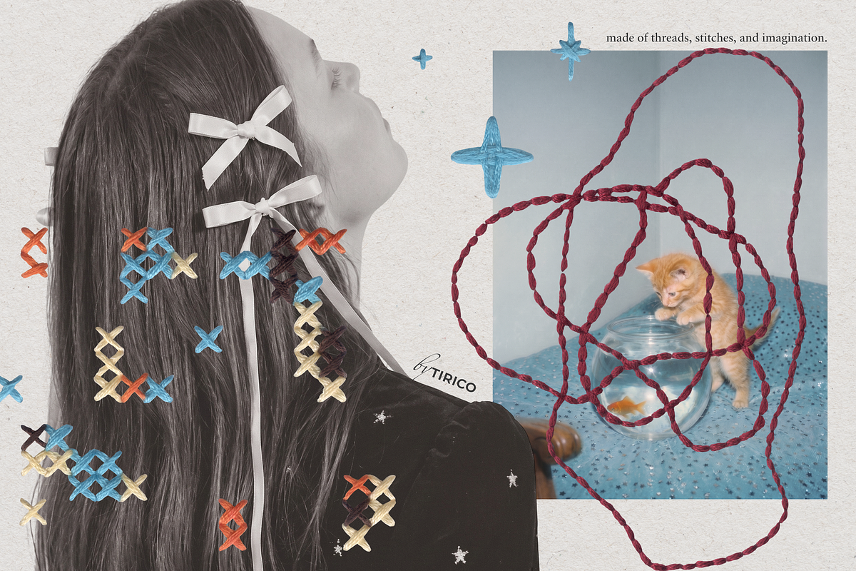 Threaded Whimsy: Collage Kit, an Object Graphic by TiriCo (Photo 11 of 13)