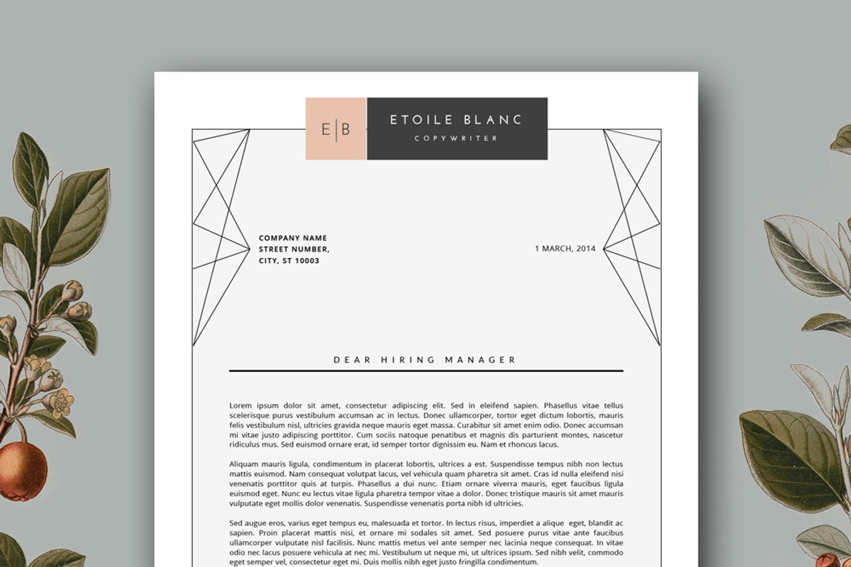 Creative Resume Template for MS Word, a Resume Template by Botanica Paperie (Photo 3 of 6)