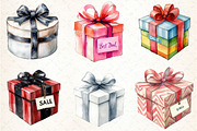Watercolor Gift Box Graphic Black Fr, an Illustration by DreamCafeArt (Thumbnail 2 of 5)