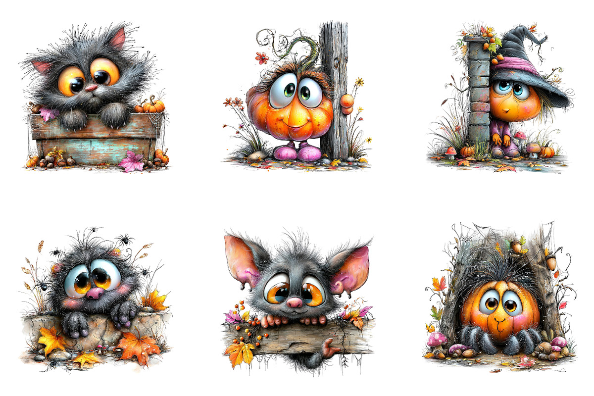 Halloween Peeking Clipart PNG, a Seasonal Illustration by CreationArt (Photo 3 of 5)