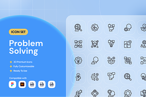 Problem Solving Icon Set, an Outline Icon by Nathaya Studio