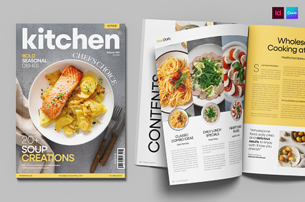 Cooking & Food Magazine Template, a Magazine Template by BrandPacks
