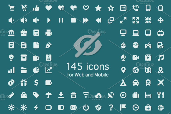 Set Of 145 Quality Icons