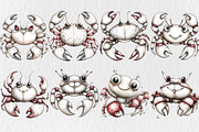 Whimsical Summer Crab Clipart, an Illustration by Rose Art (Thumbnail 3 of 6)