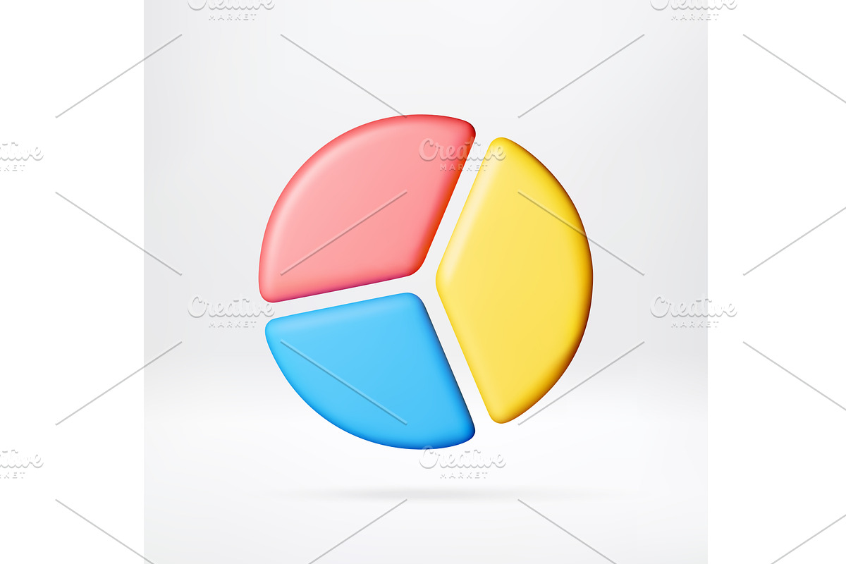 3d cartoon colorful pie chart, an Object Illustration by Abscent