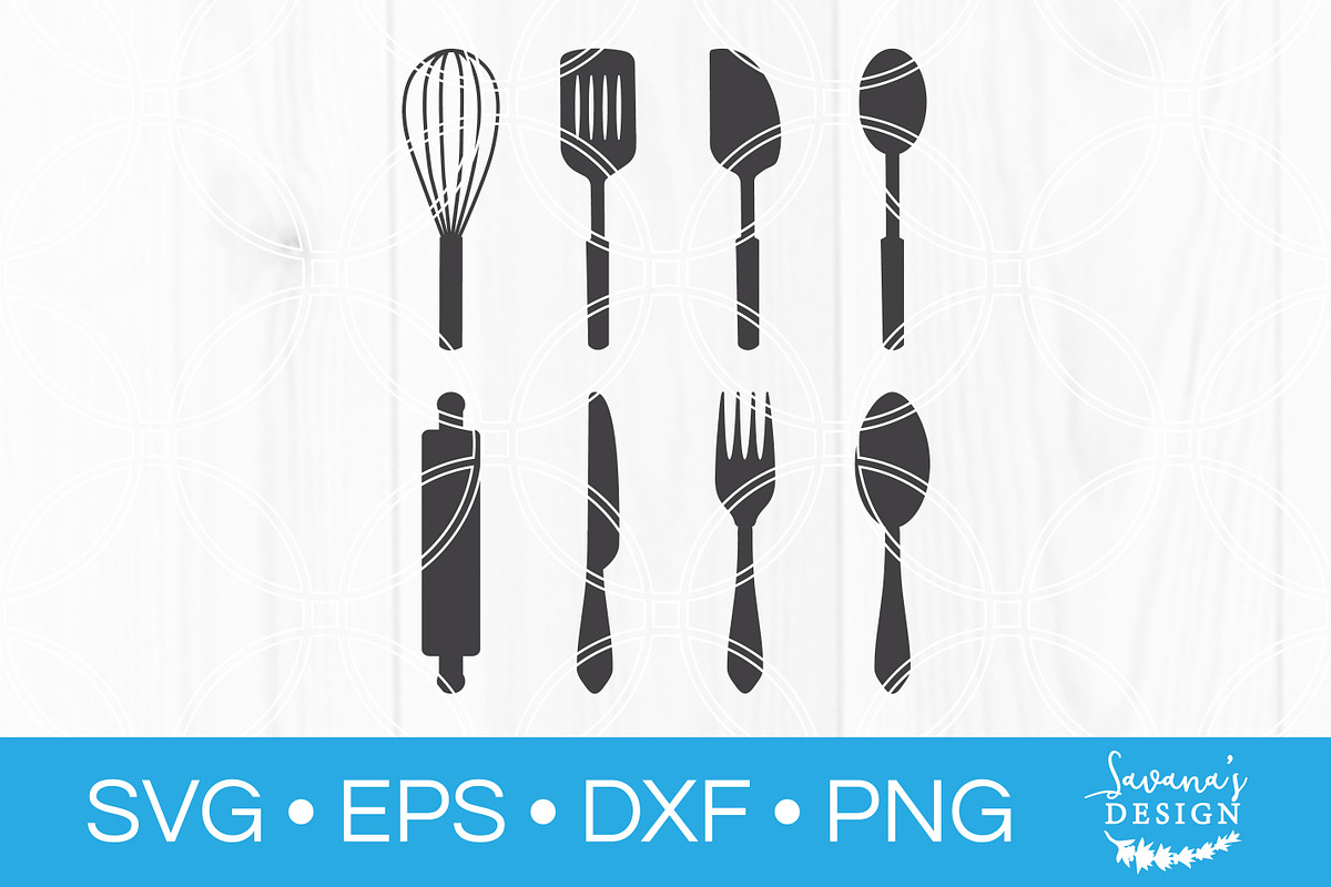 Kitchen Utensils SVG, an Illustration by SavanasDesign (Photo 1 of 2)