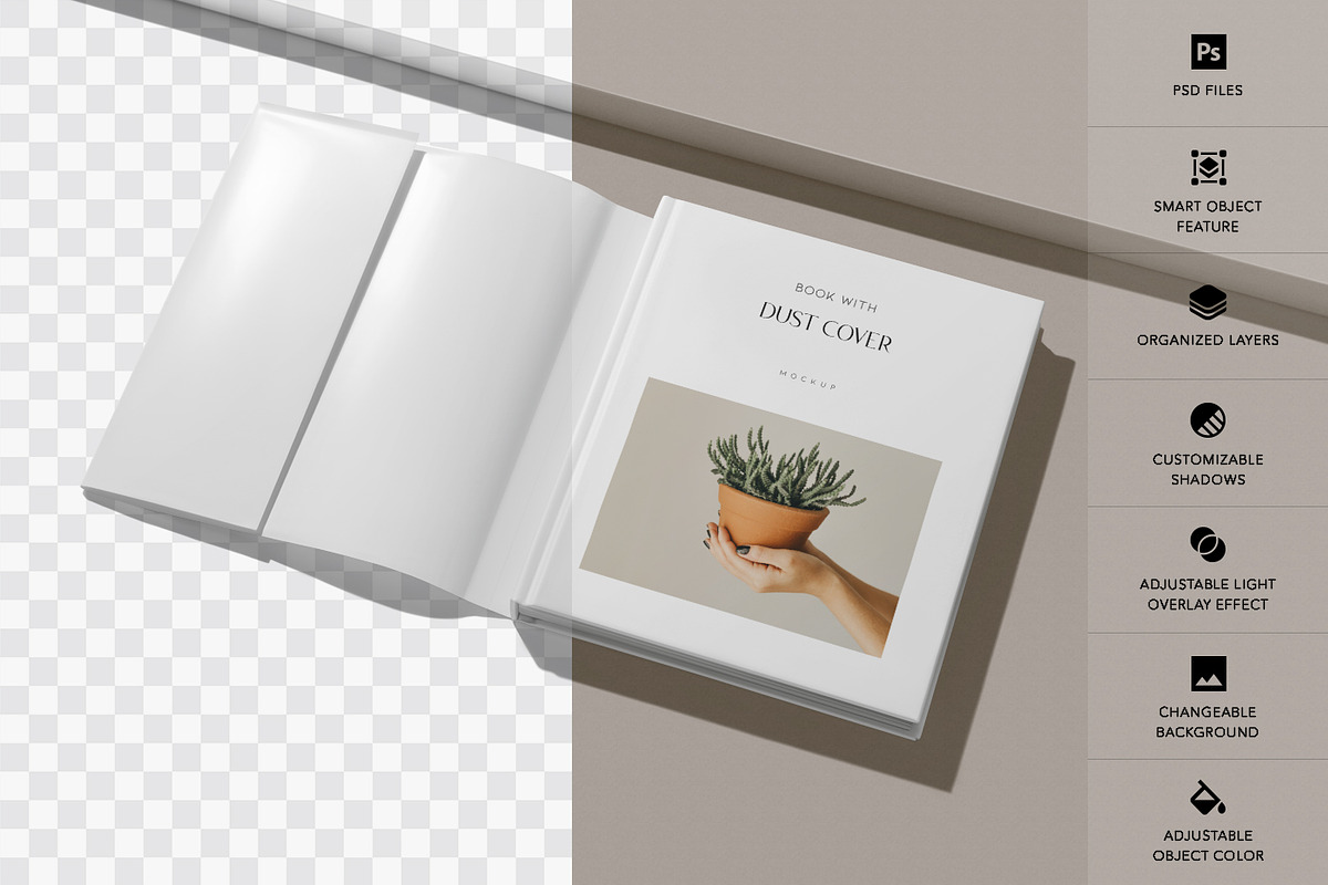 Square Book With Dust Cover Mockups, a Books & Magazine Mockup by DesignNeutrons (Photo 2 of 7)