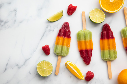 Summer ice lolly with fruit containing summer, ice lolly, and ice cream