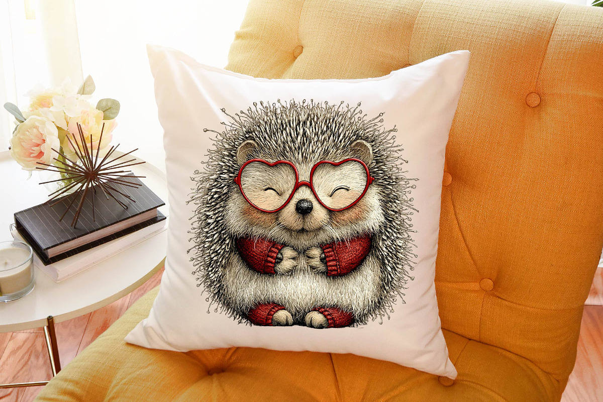 Funny Valentine Day Hedgehog Clipart, an Illustration by Sublimation Artist (Photo 6 of 6)