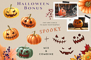 Autumn Pumpkins Watercolor Clipart, a Seasonal Illustration by AnitaPol (Thumbnail 10 of 12)