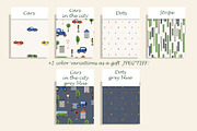 Kids Cars, Dots Seamless Pattern Set, a Pattern Graphic by Oksana Dovhopol Art (Thumbnail 8 of 15)