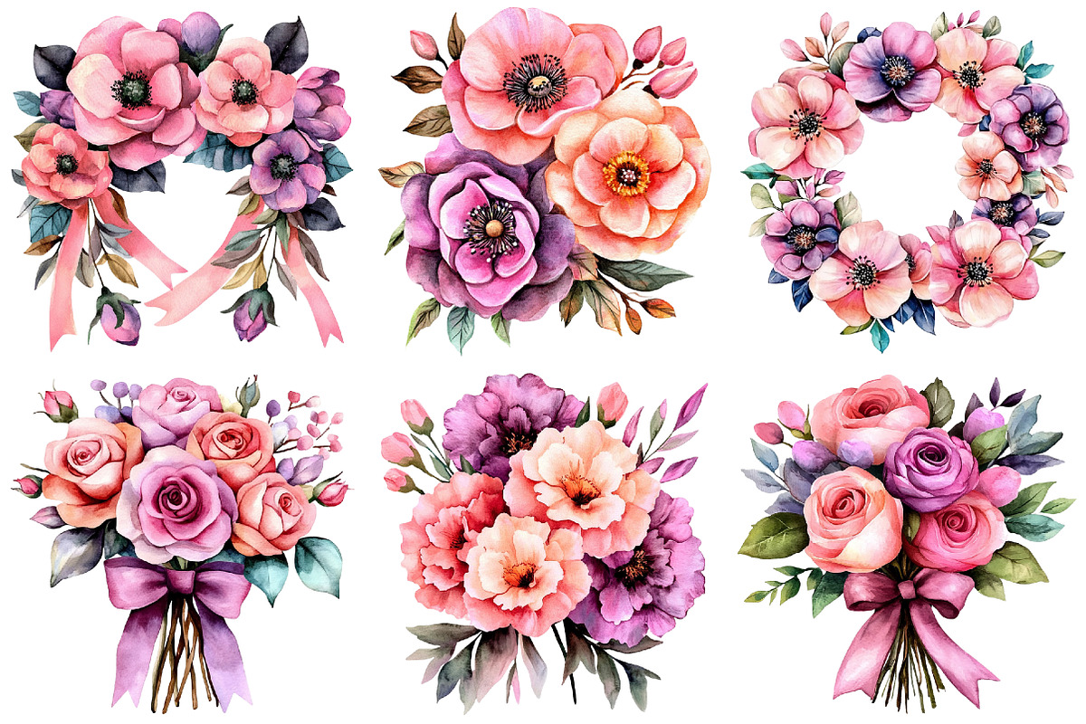 Watercolor Mother's Day Flower PNG, an Illustration by Craft Nest (Photo 10 of 10)