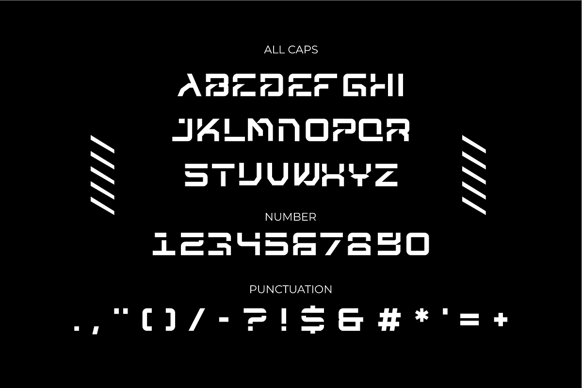 HEXRA – Futuristic Display Typeface, a Sans Serif Font by Vroz Studio (Photo 7 of 8)