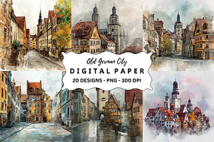 Old German City Backgrounds Bundle