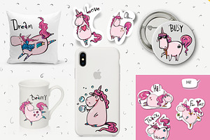 Magic Unicorns 18 Stickers Rus Eng