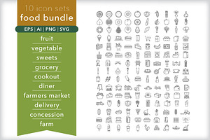 Food 10-pack icon bundle