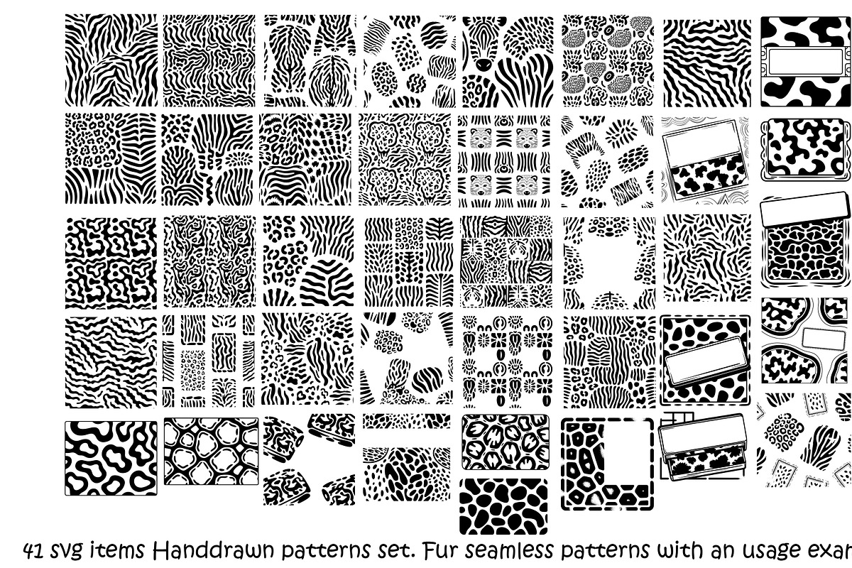 41 svg items Handdrawn Fur patterns, a Pattern Graphic by SketchArtStudio (Photo 1 of 3)