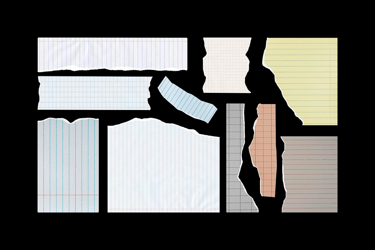 Assorted Ripped Paper Elements, an Object Graphic by Design Squad