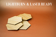 Coaster Deco Hexagon fot Laser Cut., an Object Graphic by MaramadeLaser (Thumbnail 3 of 5)