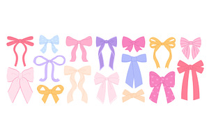 Bows with ribbons. Vibrant different, an Object Illustration by LadadikArt